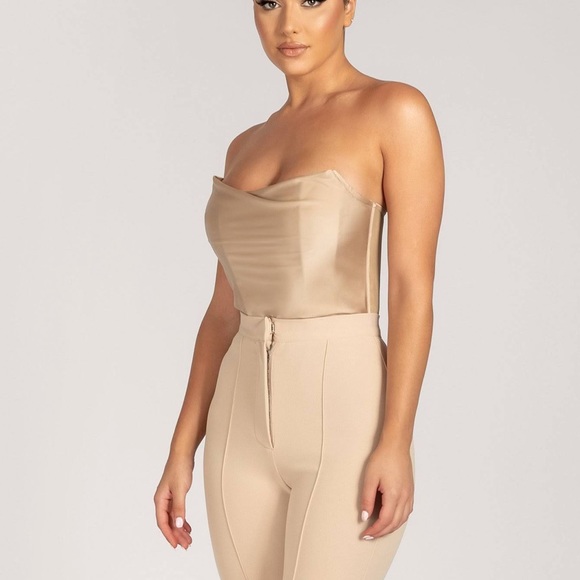 Meshki Tops - NWT Meshki corset cowl neck bodysuit